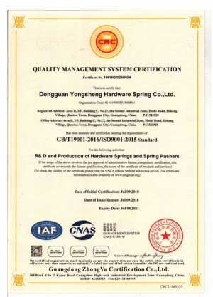 ISO90001質(zhì)量管理體系證書英文版